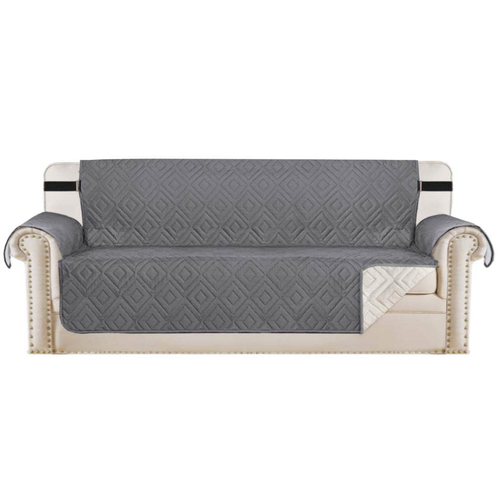 H.VERSAILTEX Reversible Loveseat Cover Furniture Protector Anti-Slip Water Resistant 2" Elastic Straps Couch Covers Pets Kids Fit Sitting Width Up to 54"(Oversized Loveseat: 75" x 98", Navy/Beige)
