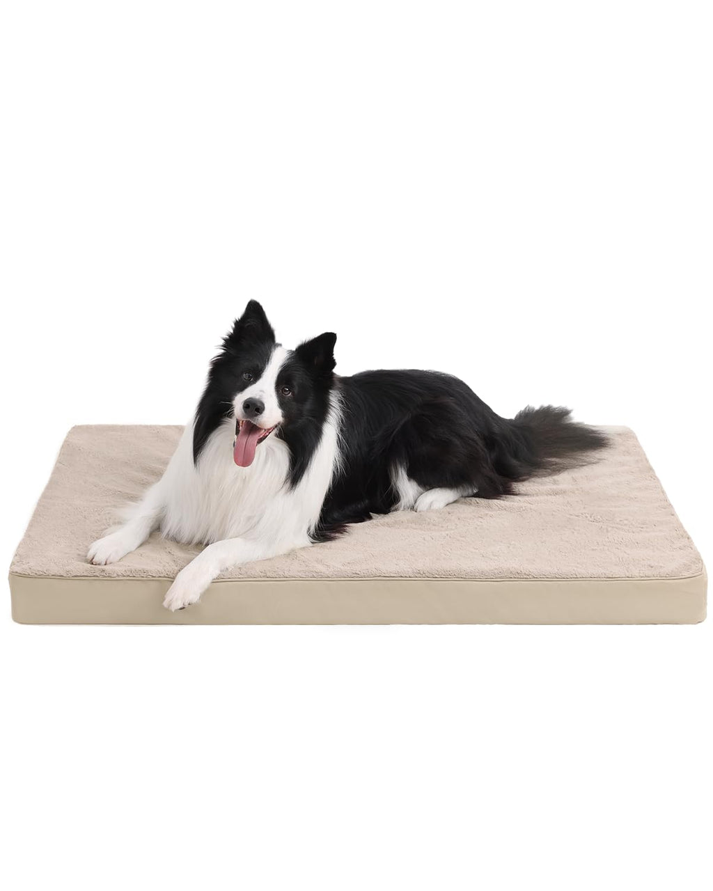 KSIIA Orthopedic Dog Bed for Large Dogs with Waterproof Lining, Khaki,35x22