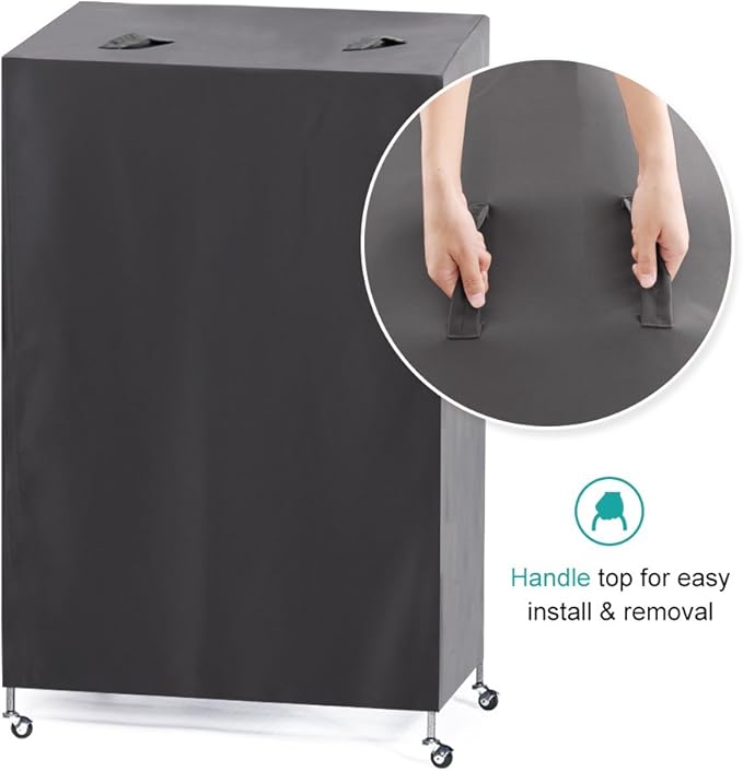 PONY DANCE Pets Product Universal Birdcage Cover Blackout & Breathable Birdcage Cover for Pets' Good Night, Large, Grey, 35 L x 25 W x 47 in H