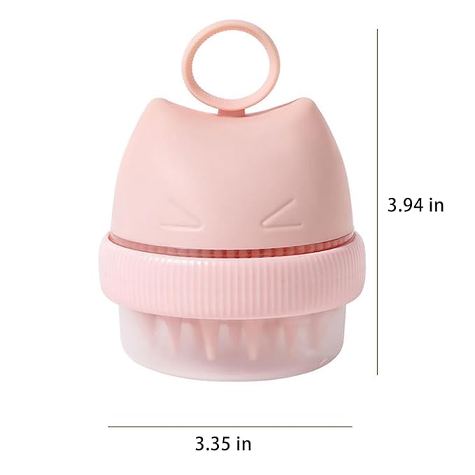 Silicone Cat Bath Brush, Pink