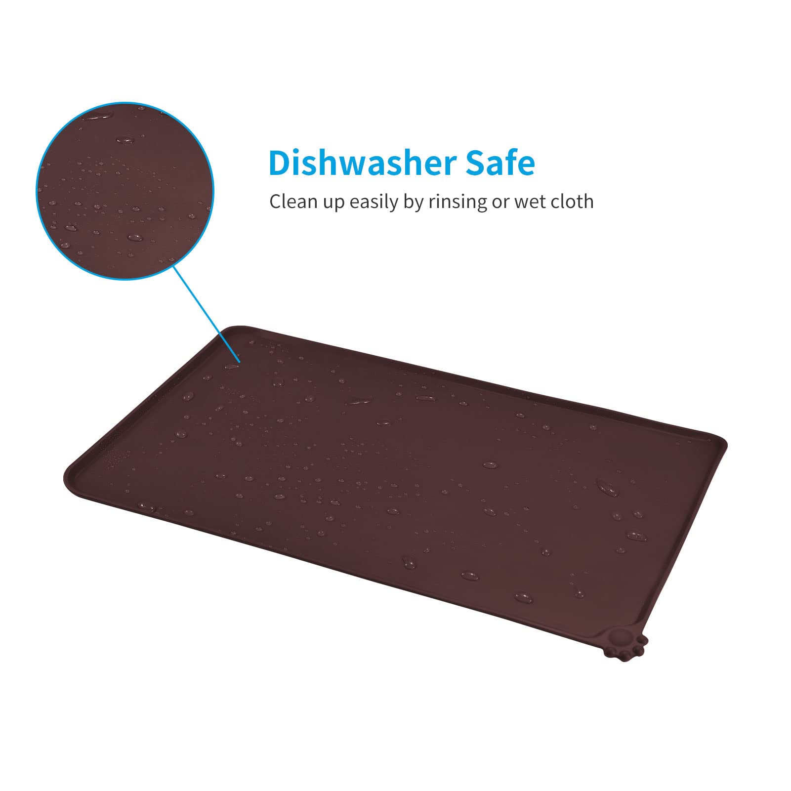 AUDWUD Waterproof Silicone Pet Feeding Mats,Anti Slip Dog Food Bowl Pad