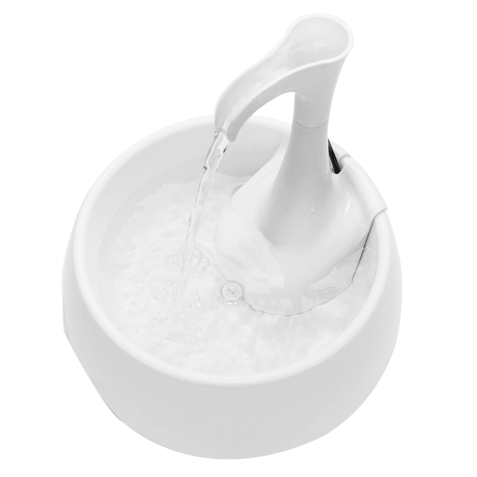 Aqua First Pet Water Fountain - Automatic Drinking Bowl for Cats and Dogs - Light and Portable - Replaceable Filters - Ergonomic Design - 1.2L/42 fl oz - White