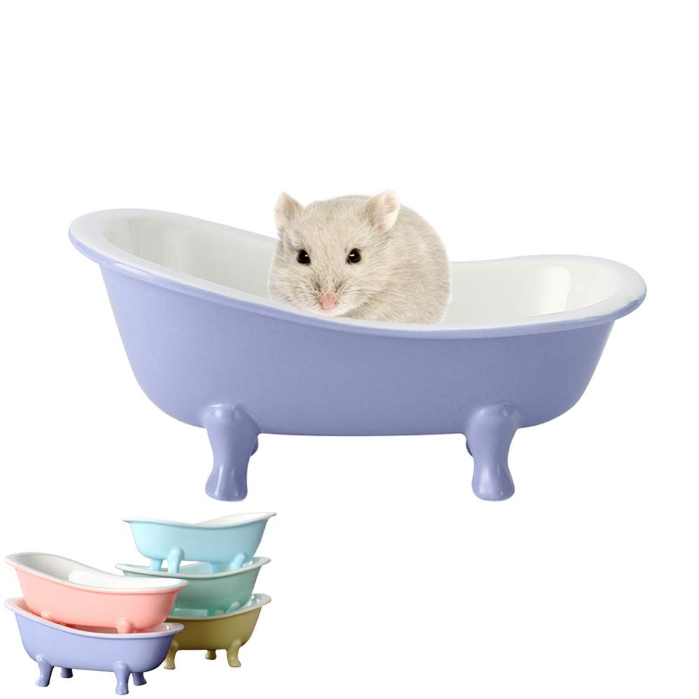 KnocKconK Summer Hamster Ceramic Bed Bathtub, Small Animal Ice Accessories Cage Hideout Toys，Bird Relax Habitat House, Sleep Pad Nest or Hamster, Food Bowl for Guinea Pigs/Squirrel/Chinchilla