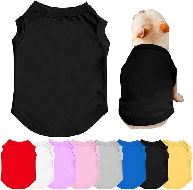 Customized Dog Shirt for Small Medium Large Dogs Personalized with Photo Text Logo Name T-Shirt Summer Breathable Clothes, 1 PC Blank Black, 4XL