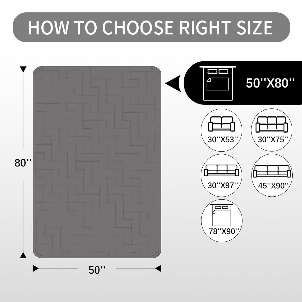 fuguitex Waterproof Dog Bed Cover Couch Cover for Pet Anti-Slip Cat Mat Pet Pad Blanket for Sofa Chair Recliner Bed Furniture Protrctor