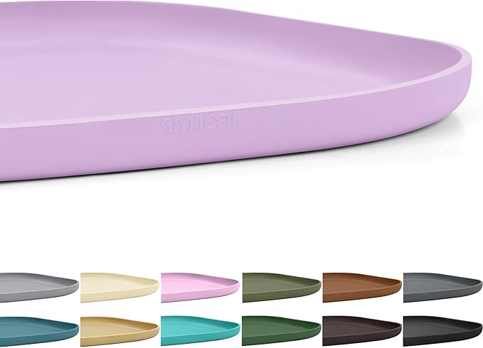 SMILOOL Silicone Pet Feeding Mat with Raised Edge for Food and Water, Dog Bowl Mats, Cat Bowls Placemat with High Lip for Floor Waterproof, Rubber Tray for Cats and Dogs 24 x 16 x 0.8 Dark Grey