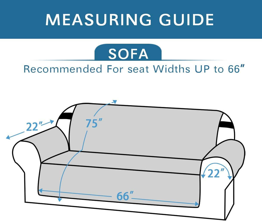 H.VERSAILTEX Reversible Sofa Slipcover Furniture Protector Water Resistant 2" Elastic Straps Sofa Cover Couch Covers Pets Kids Fit Sitting Width Up to 66" (Sofa: 75" x 110", Light Grey/Beige)