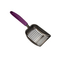 WePet Cat Litter Scoop, Non-Stick Plated Aluminum Alloy Sifter, Kitty Durable Metal Scooper, Deep Shovel, Long Handle, Kitten Pooper Lifter, Size Large, Coated Black Body with Pink Handle