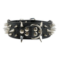 Serijoars Spiked Studded Dog Collar, PU Leather Dog Collar, Adjustable Pet Collars for Medium or Large Breed Pet (L, Black5)