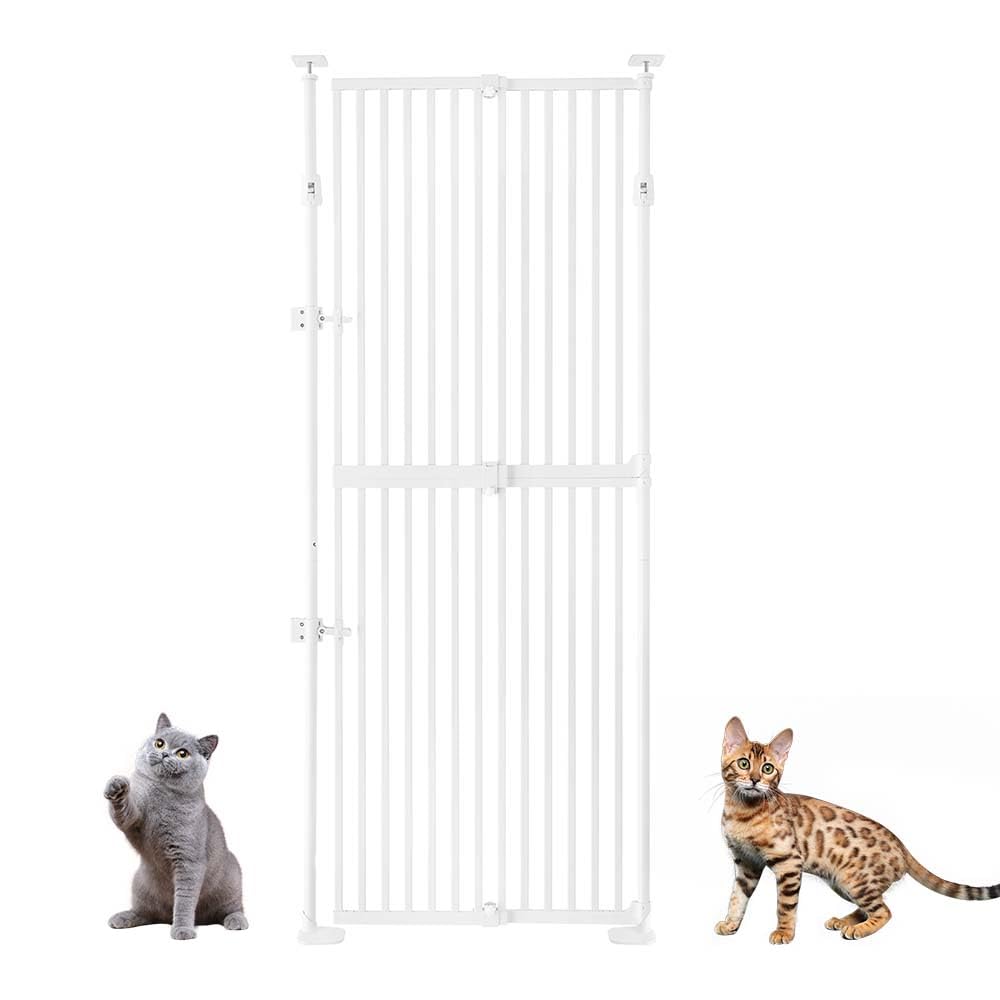 unipaws 75" H Extra Tall Cat Safety Gate, Auto Closing and No Drilling