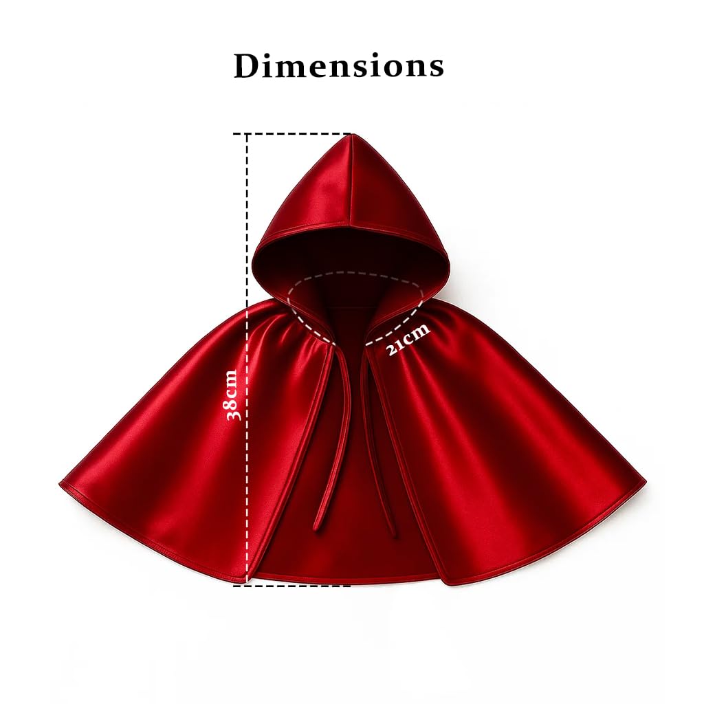 Red Cat Cloak with Hood for Indoor Cats, Funny Superhero Cosplay Halloween Costume for Pets, Cute Cape for Party Photos and Dress-Up – Big/Middle Size