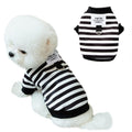 Anelekor Autumn Dog Hoodies with Leash Ring Warm Striped Puppy Shirt for Small Dog Girl Boy Cat Sweater Winter Pet Clothes Pomeranian Chihuahua Cold Weather Coat (Medium, Black)
