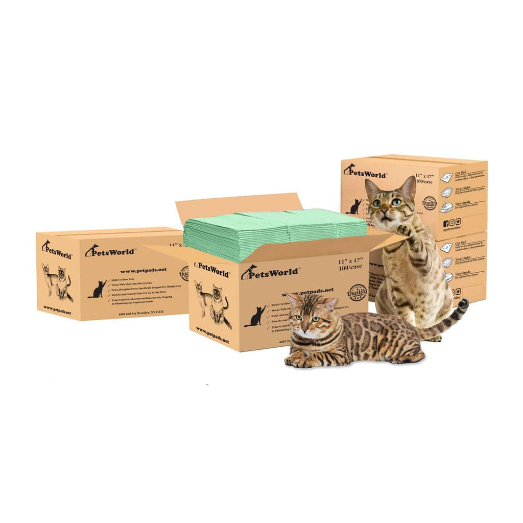 PetsWorld Universal Fit Multi-Cat Pad Refills for Litter Box, Fresh Scented, Ultra-Absorbent, Odor Control, Pack of 400