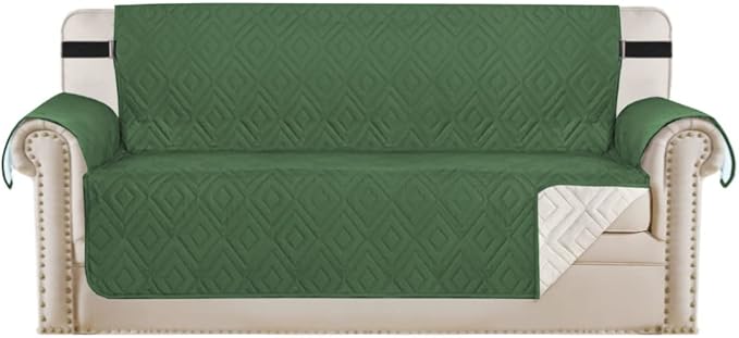 H.VERSAILTEX Reversible Chair Cover Furniture Protector Anti-Slip Couch Cover Water Resistant 2" Elastic Straps Chair Slipcover Pets Kids Fit Sitting Width Up to 21" (Chair:75" x 65"