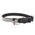 Rhinestone Cat Collar Breakaway Safety Buckle with Bell, Adjustable Diamond Girl Boy Kitty Cute Comfy Collar for Kitten Small Pets Rabbits, 7.5"-11" Black