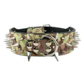 Serijoars Spiked Studded Dog Collar, PU Leather Dog Collar, Adjustable Pet Collars for Medium or Large Breed Pet (L, Camouflage5)