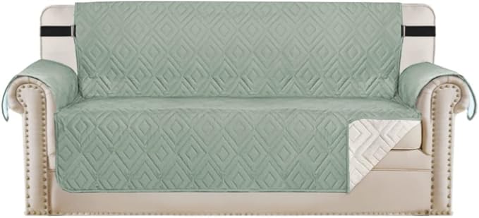 H.VERSAILTEX Reversible Chair Cover Furniture Protector Anti-Slip Couch Cover Water Resistant 2" Elastic Straps Chair Slipcover Pets Kids Fit Sitting Width Up to 21" (Chair:75" x 65"