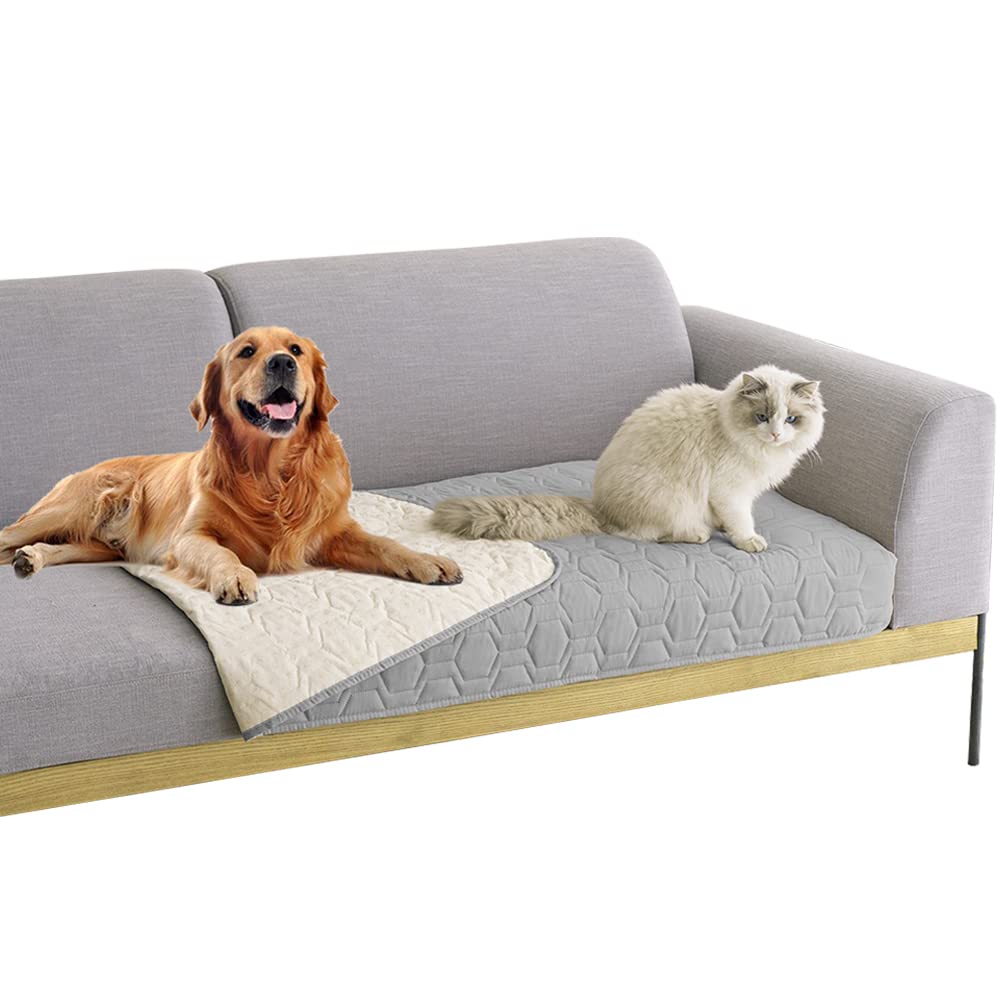 Tcksstex Waterproof and Non-Slip Dog Bed Cover and Pet Blanket Sofa Pet Bed Mat ，car Incontinence Mattress Protectors Furniture Couch Cover for Most Cats Dogs,Pets（30x70-Light Grey）