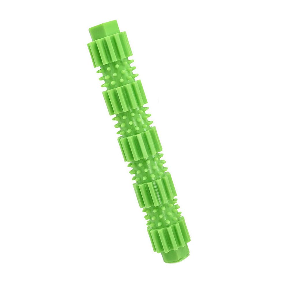 oAtm0eBcl Pet Dog Chew Toy, TPR Rubber Stick Puppy Chewy Toy for Aggressive Chewer, Teeth Cleaning & Slowing Feeding Toy for Dogs Green L