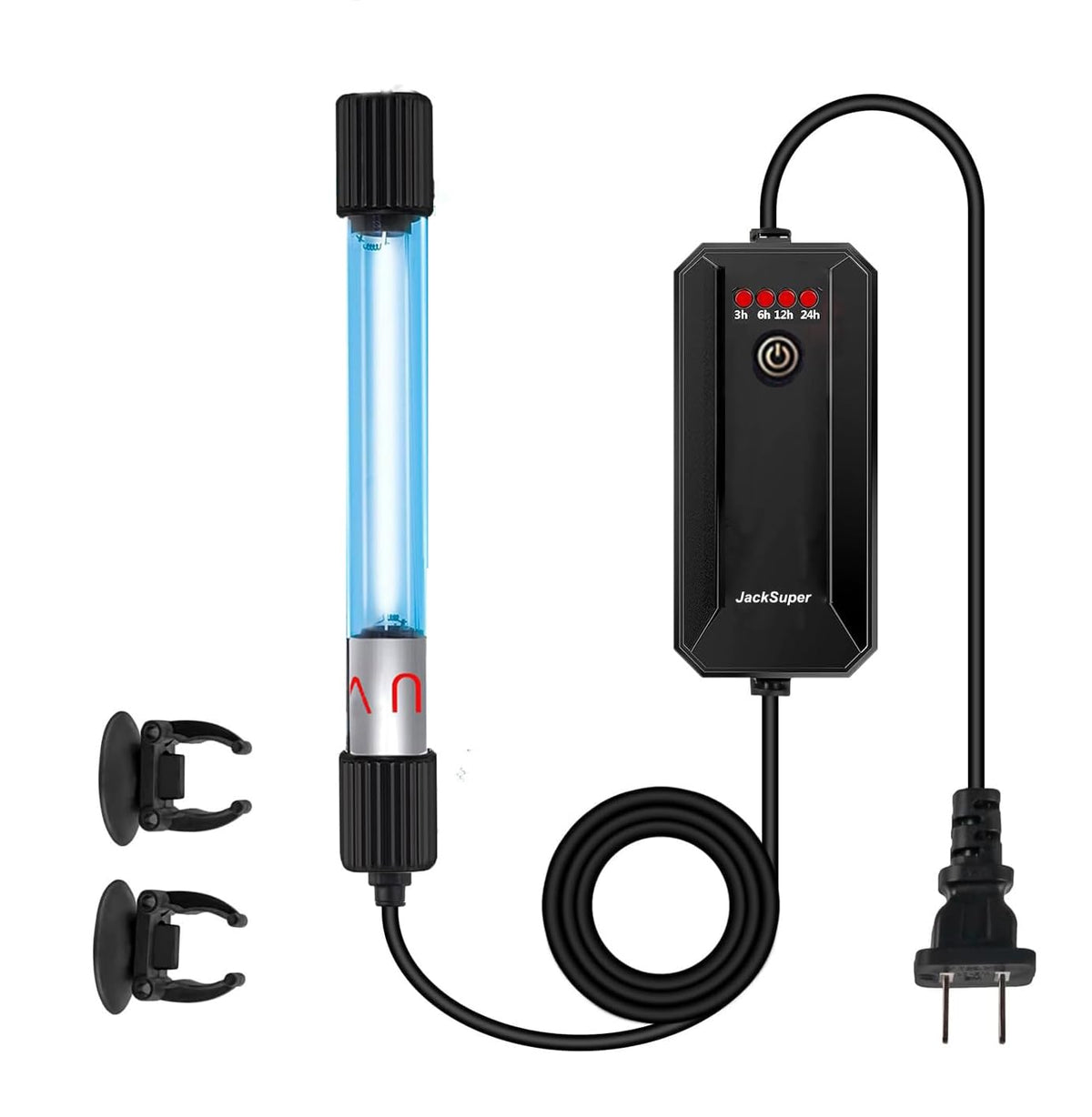Aquarium UVC Clean Light Algae Clear Green Bloom Clean Fish Tank UVC Water Clean Lamp UV-C-Lamp for Sump Pond Filter Tank (7W Without Timer)