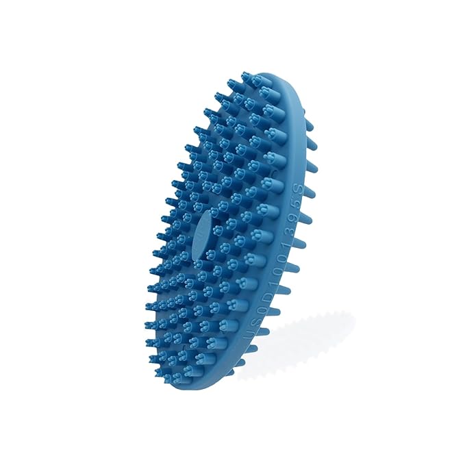Lilpep Dog Brush - 2-in-1 Double Sided Bath & Massage Brush for Dogs, Pet Shampoo Scrubber, Gentle Hair Cleaning Tool, Soft Rubber Grooming Brush for Short/Long Haired Puppies