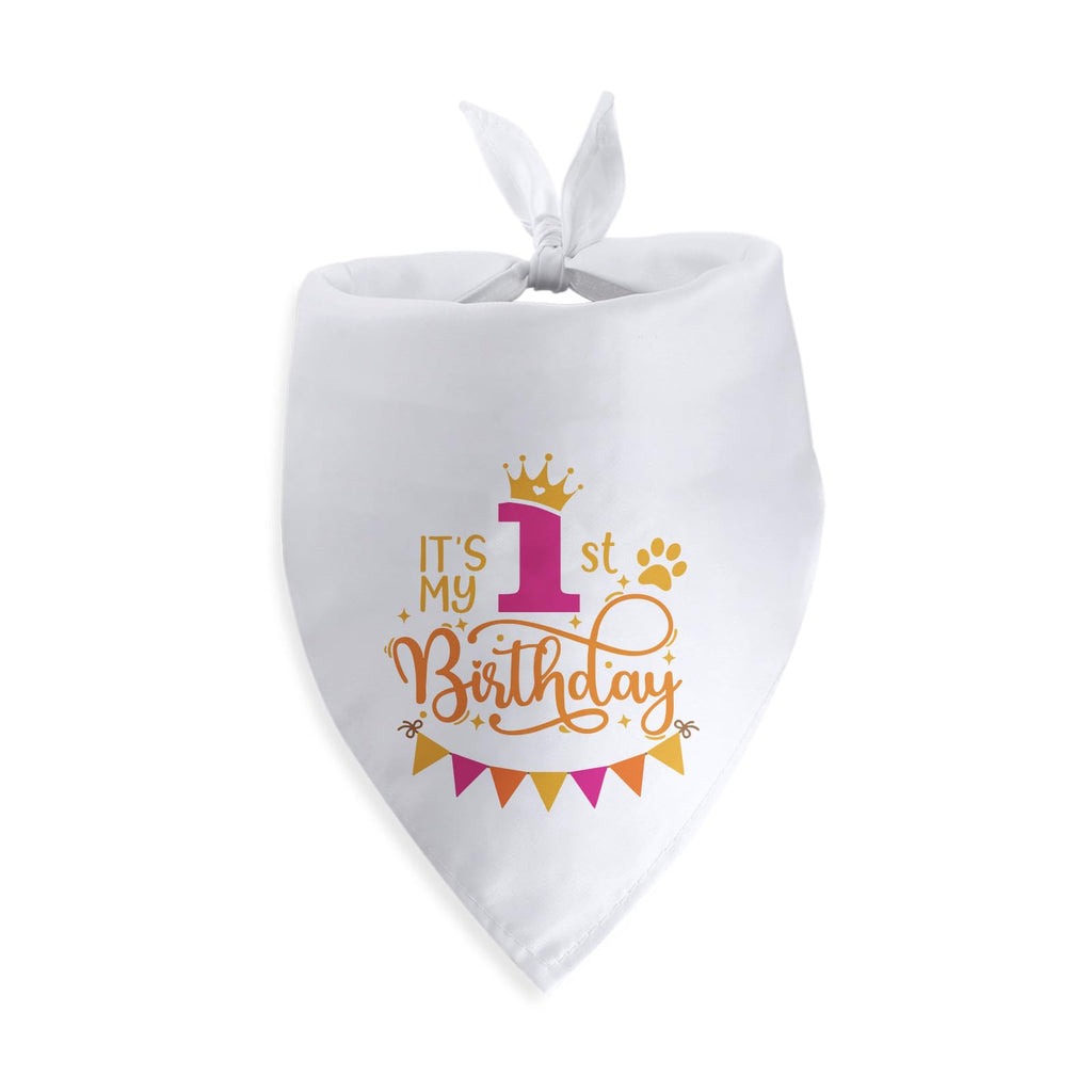 It's My 1st Birthday Dog Bandana Happy 1st Birthday Pet Triangle Scarf for Large Medium Small Dogs One Year Old Gifts Photo Prop Pet Scarf Accessories Christmas Puppy Gifts