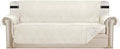 H.VERSAILTEX Reversible Sofa Slipcover Furniture Protector Water Resistant 2 Inch Wide Elastic Straps Sofa Cover Couch Covers Pets Kids Fit Sitting Width Up to 66" (Sofa: 75" x 110", Ivory/Beige)