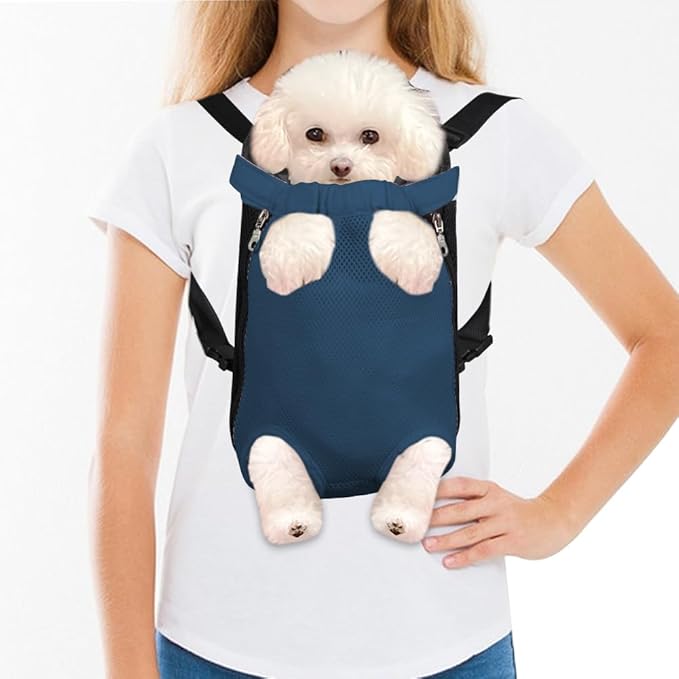 FEimaX Dog Carrier Backpack Pet Legs Out Front Cat Travel Bag, Adjustable Puppy Backpacks Carriers Hands-Free for Small Medium Dogs Cats Hiking Traveling Camping Daily Walking