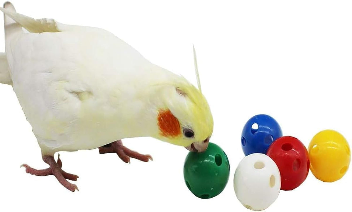 QBLEEV Bird Roller Rattles Toys, Parrot Foot Toys, Foraging Chewing Bell Training Trick Toys, Birds Play Gym Activity Center Cage Accessories for Small Parrots-3 Pack