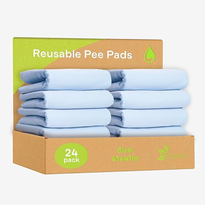 GREEN LIFESTYLE Washable Underpads - Large Pads for use as Incontinence Bed Pads, Reusable Pet Pads, Great for Dogs, Cats, Bunny, Seniors Bed Pad (Pack of 4 - 34x36)