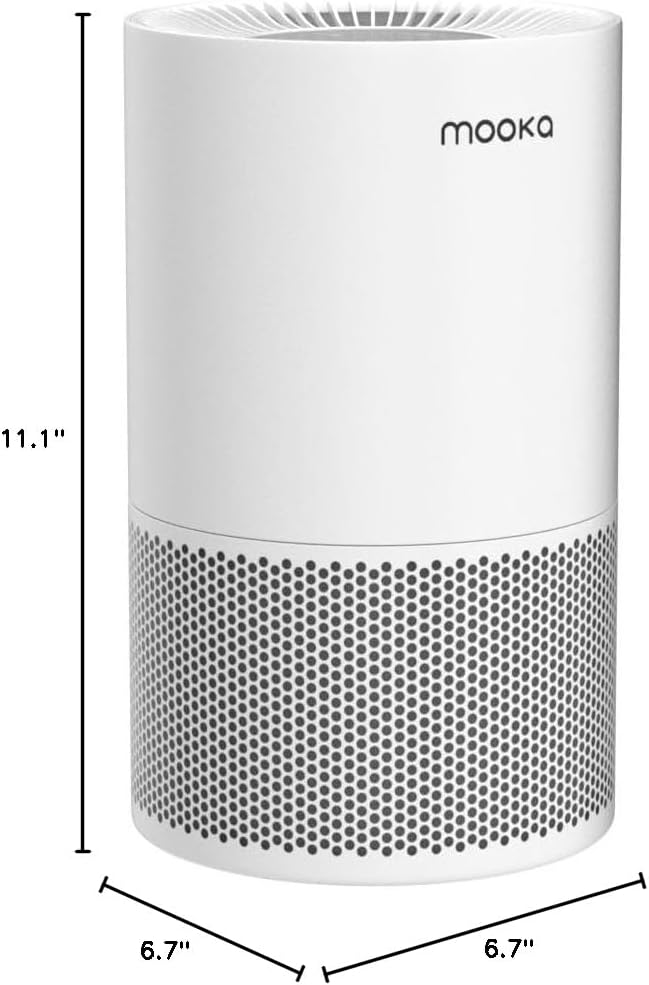 Air Purifiers for Home Large Rooms up to 1200ft², MOOKA H13 True HEPA Air Purifier for Bedroom Pets with Aromatherapy, Child Lock, 13dB Ultra-Quiet Air Cleaner for Smoke, Odor, Dander, Pollen