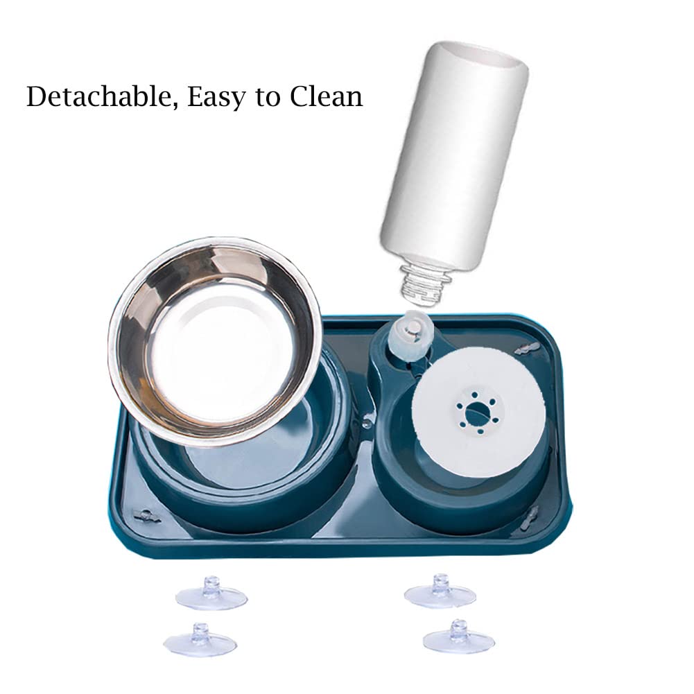 JiangYanus Double Dog Cat Bowls, No-Spill Pet Water and Food Bowl Set