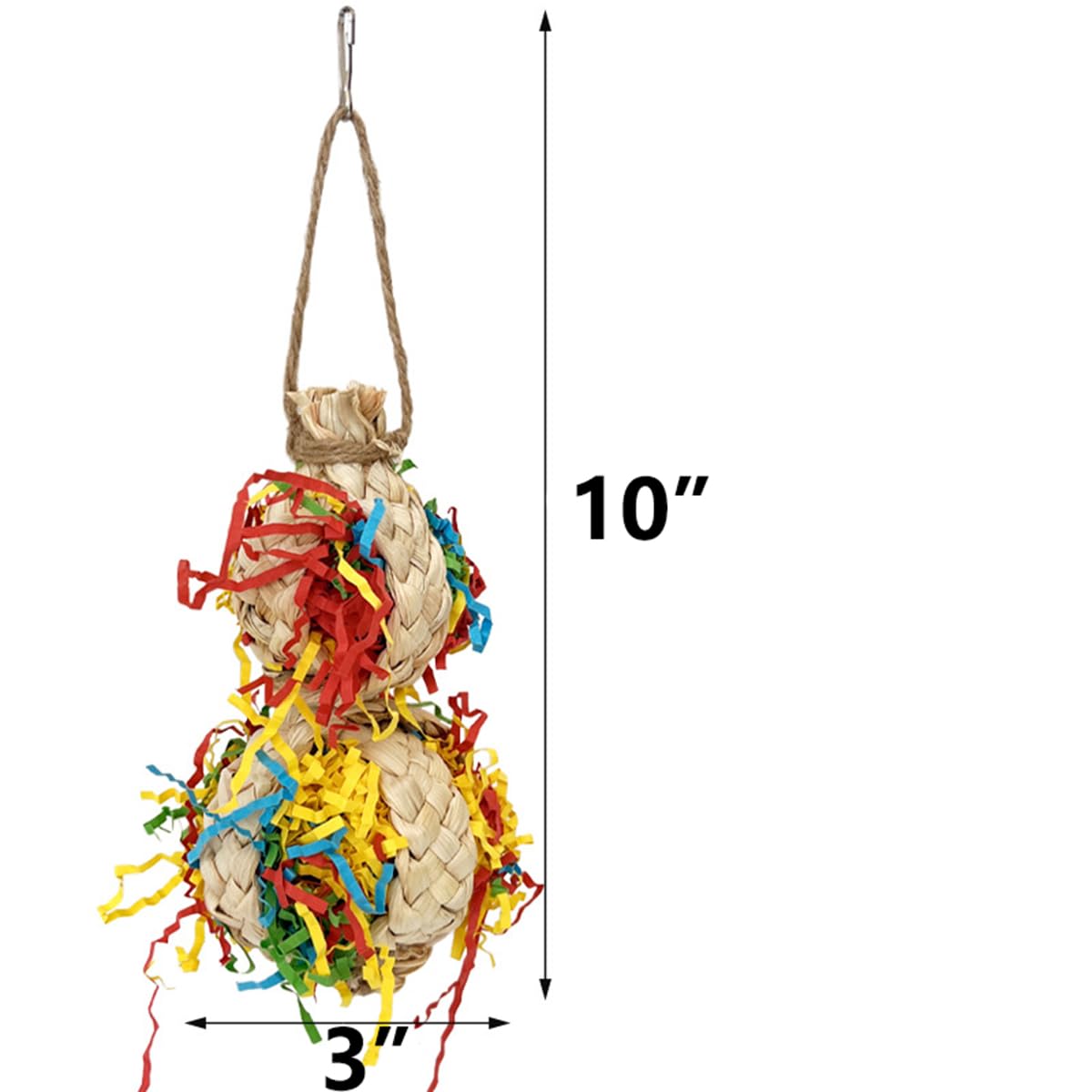 2PCS Bird Foraging Toys, Parrot Shredding Chewing Shredder Hanging Toys, Parakeets Shredded Paper Bird Cage Accessories Toy for Small Parrots, Conures, Love Birds, Cockatiels