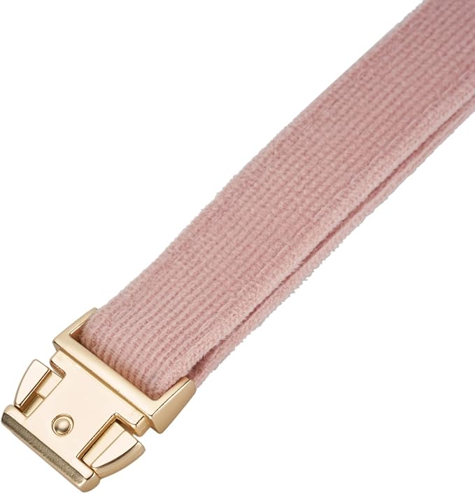 YUDOTE Soft Cotton Dog Collar with Metal Buckle Adjustable Heavy Duty Comfy Corduroy Collars for Small Medium Large Dogs,Light Pink,Medium