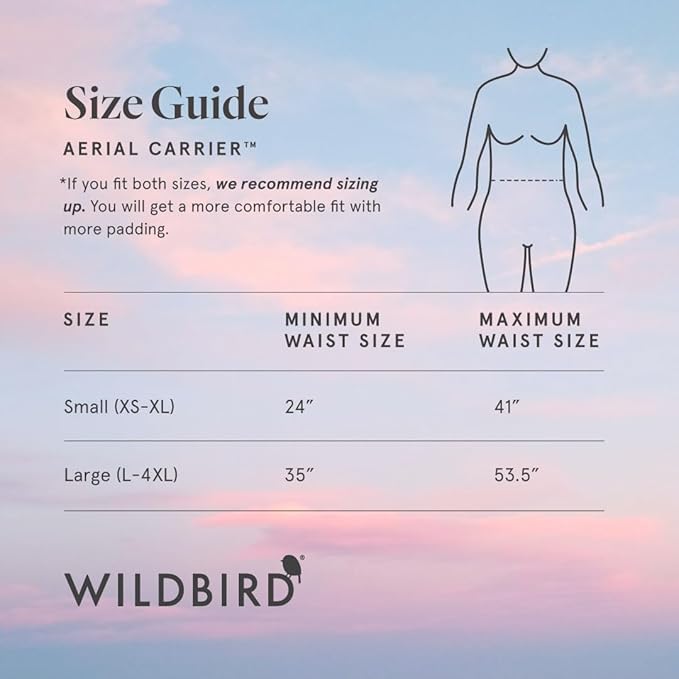 WildBird - Aerial Buckle Carrier - 2-24 Months - Standard (XS-XL) Treepie - Front or Back Carry - Cross Straps, Lumbar Support, Headrest - Hip Healthy - Baby Carrier, Baby Essentials, Amazon Exclusive