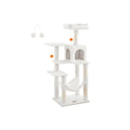 Feandrea Cat Tree, 54.2-Inch Cat Tower, Plush Multi-Level Condo with 4 Scratching Posts, 2 Perches, Hammock, Cave, Cream White UPCT161T01