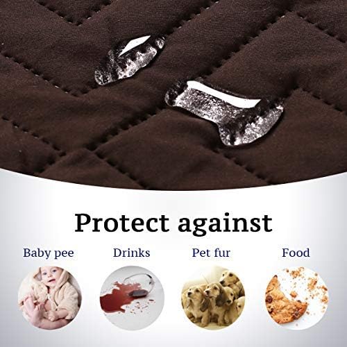 H.VERSAILTEX Reversible Loveseat Cover Furniture Protector Anti-Slip Water Resistant 2" Elastic Straps Couch Covers Pets Kids Fit Sitting Width Up to 54"(Oversized Loveseat: 75" x 98", Brown/Beige)
