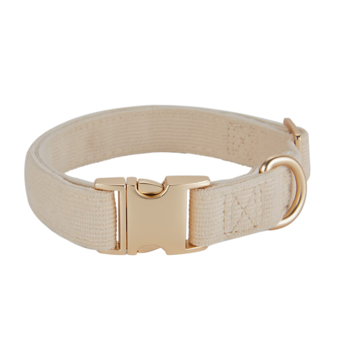 YUDOTE Soft Cotton Dog Collar with Metal Buckle Adjustable Heavy Duty Comfy Corduroy Collars for Small Medium Large Dogs,Light Pink,Large
