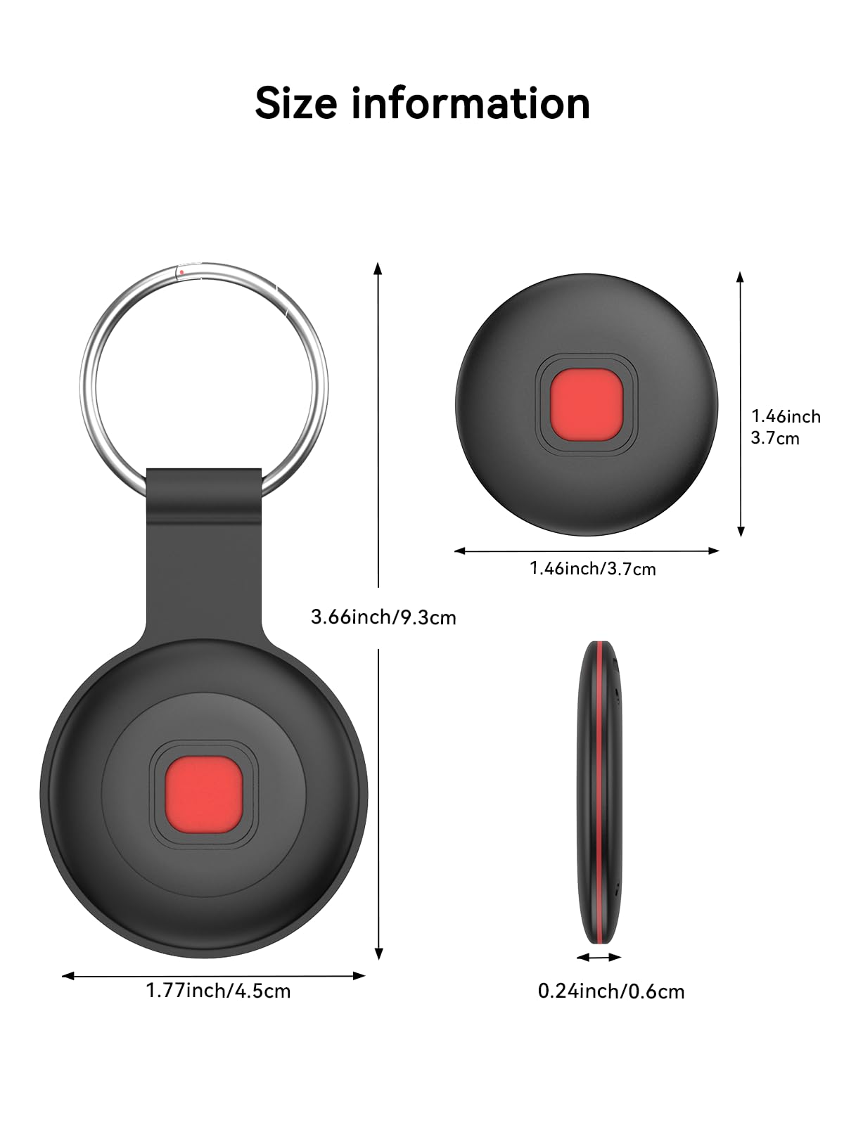Bluetooth Dog Tracker Tag, Pet Tracker for Dogs with Silicone Collar Holder, Works with Apple Find My & Android Find Hub, IP67 Waterproof Anti-Lost Locator