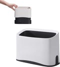Cat Litter Scoop Holder Universal Scooper Storage Caddy for Most Kitty Poop Shovel, Durable Removable Pet Pooper Stand for Plastic / Metal Waste Scoops, Double-Layer Mini Desktop Trash Can - L White