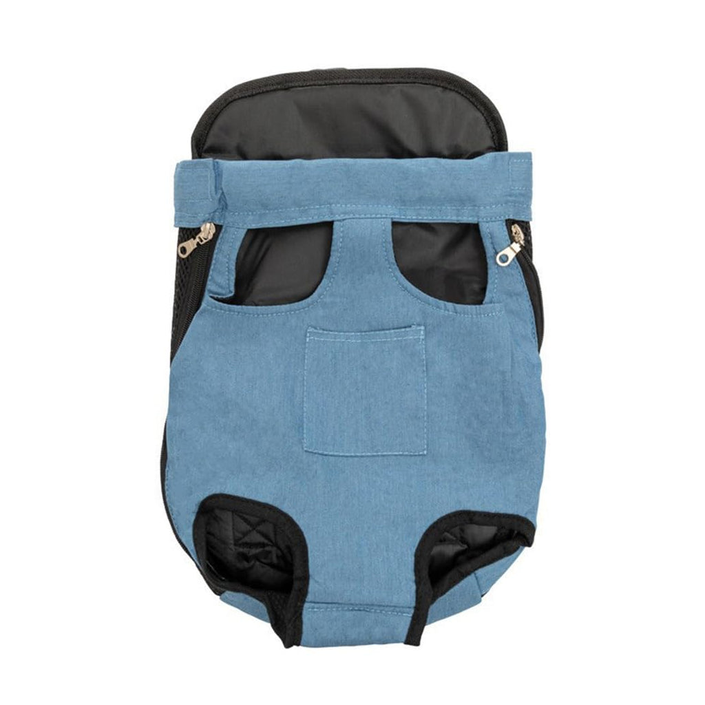 Leconpet Pet Carrier Backpack, Legs Out Adjustable Pet Front Cat Dog Carrier Backpack, Easy-Fit Dog Travel Backpack Carrier for Hiking Camping for Small Medium Puppies Cats (S, Light Blue Denim)