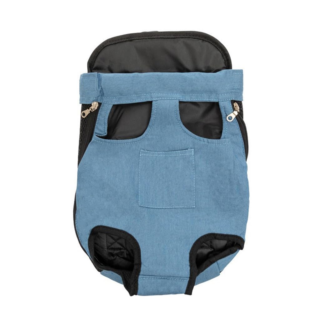 Leconpet Pet Carrier Backpack, Legs Out Adjustable Pet Front Cat Dog Carrier Backpack, Easy-Fit Dog Travel Backpack Carrier for Hiking Camping for Small Medium Puppies Cats (S, Light Blue Denim)