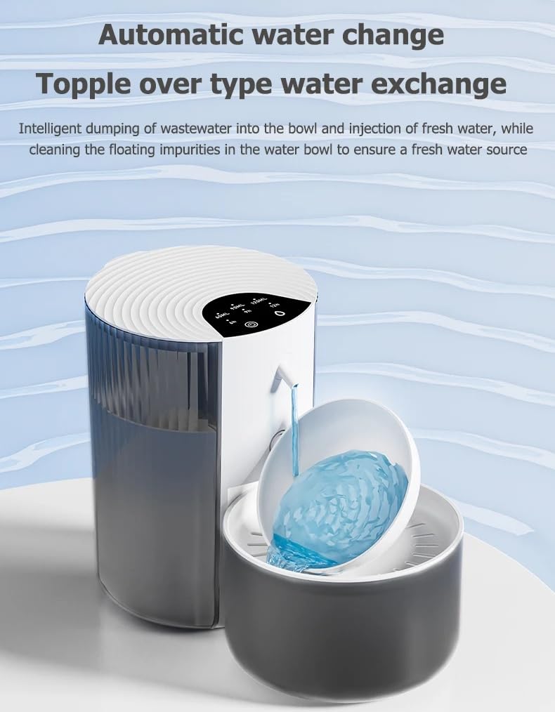 Wireless Cat Water Fountain Cordless No Filters, Pet Water Fountains