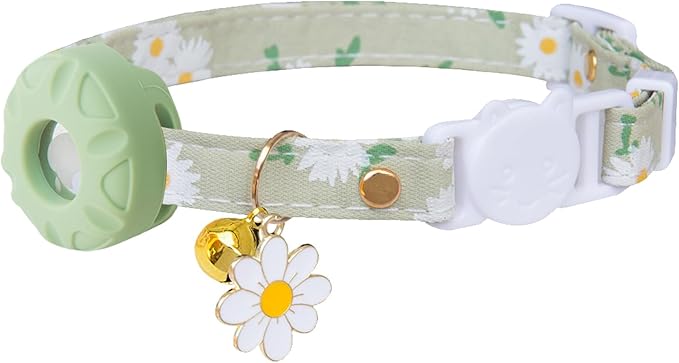 Breakaway Cat Collar with Airtag Holder,Kitten Collar with Bell