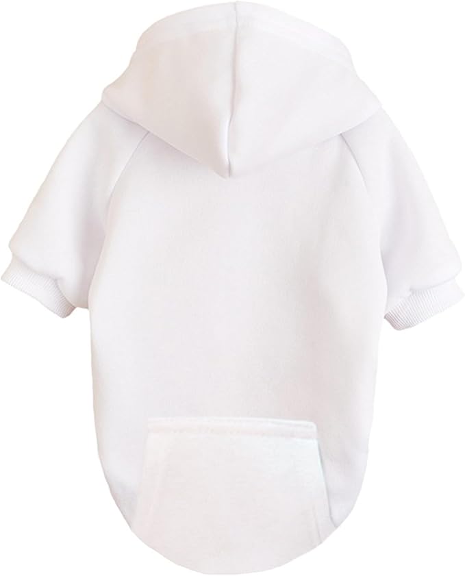 Jecikelon Winter Dog Hoodie Sweatshirts with Pockets Warm Dog Clothes for Small Dogs Chihuahua Coat Clothing Puppy Cat Custume (White, XX-Small)