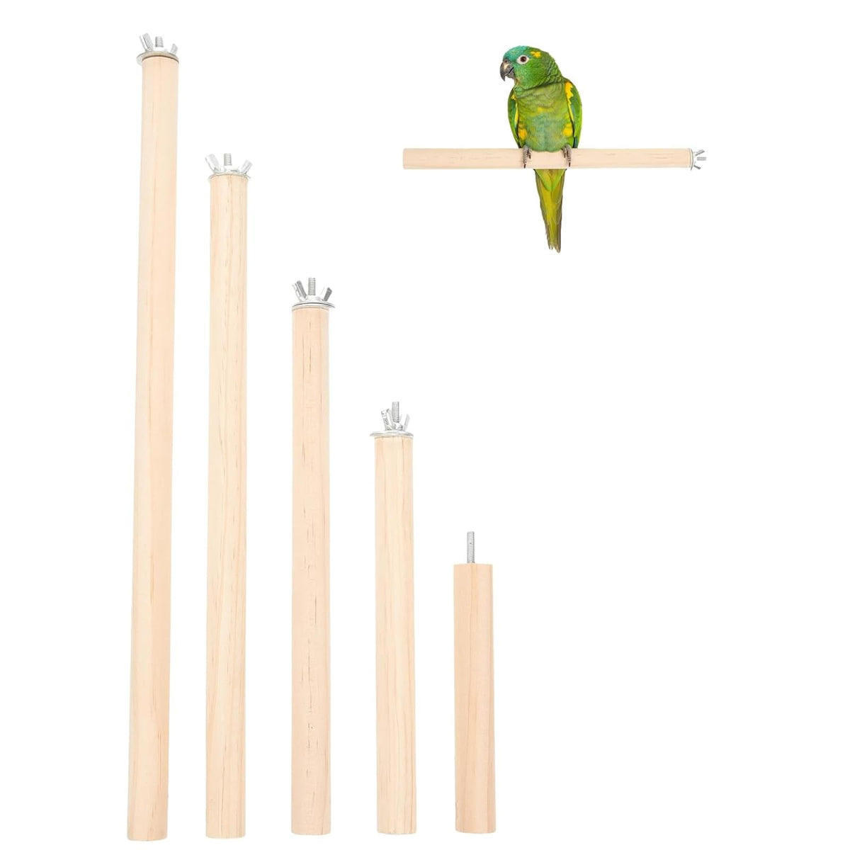 Angoily Dowel Wood Bird Perch Stand Set, Parakeet Perches Parrot Stand Rods