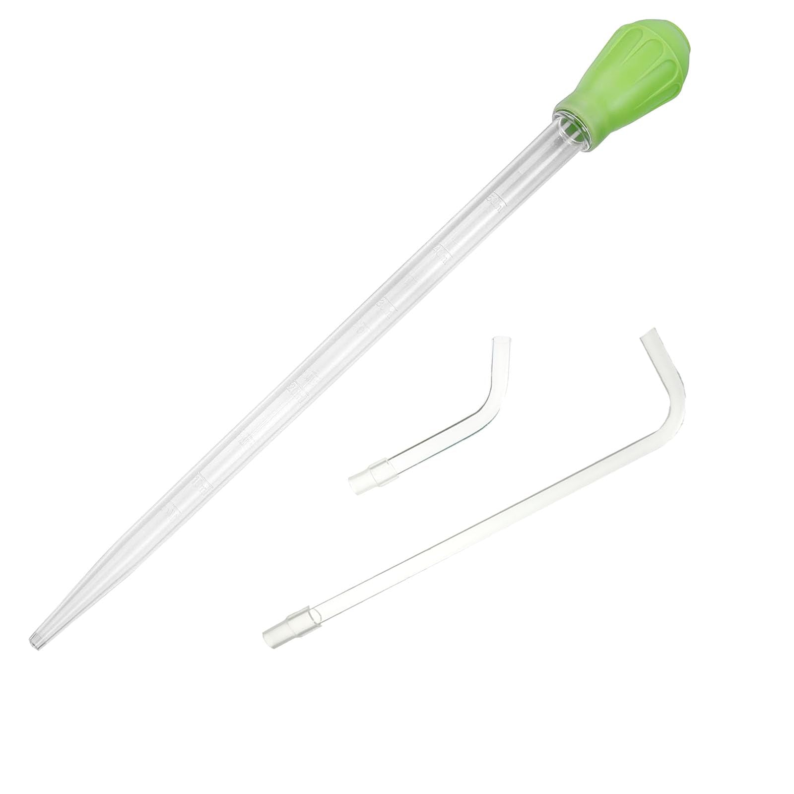 50ml Manual Coral Fish Feeder/Water Changer/Waste Remover with 2pcs Extension Pipes, Fecsam 17.7inch Aquarium Clean Tool for Fish Tank Cleaning, Aquatic Pipette Dropper, Gravel Cleaner Siphon