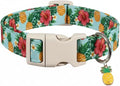 Britwicfr Summer Dog Collar with Tropical Pattern, Cute Dog Collar for Girl Boy Dogs, Pet Collar with Unique Print and Soft Fabric, Suitable for Small Dogs