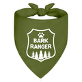 ZBBFSCSB Bark Ranger Green Dog Bandana, Funny Gifts for Dog Lover Mom Dad, Puppy Scarf Photo Prop for Explore Outdoor Adventure Hiking Camping Mountain, Gifts for Ranger, Pet Scouts Bandana