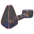 Portable Cat Small Animals Playpen DIY Outdoor Enclosures Freely Combinable 2in1 4in1 6in1 Pop Up Pet Play Tent Tunnel Cube House for Cat Puppy Rabbit (4in1 Tower Tent Tunnel)